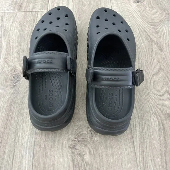 Crocs Men's 13 Black Iconic Comfort Clogs Slingback Adjustable Strap - Picture 2 of 11